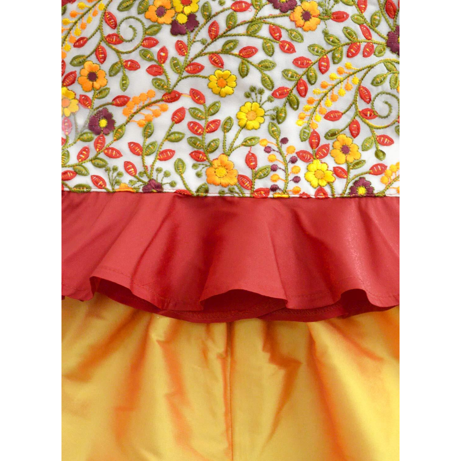 A.T.U.N. Baby Girl's Synthetic Ethnicwear (Gkls Akg Mra_Maroon-Amber_1-2 Years)