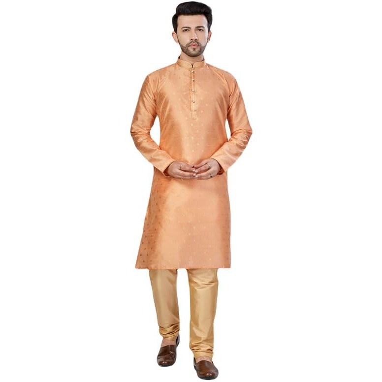 Be Active Men's Silk Ethnic Designer Knee Length Kurta And Pyjama Set
