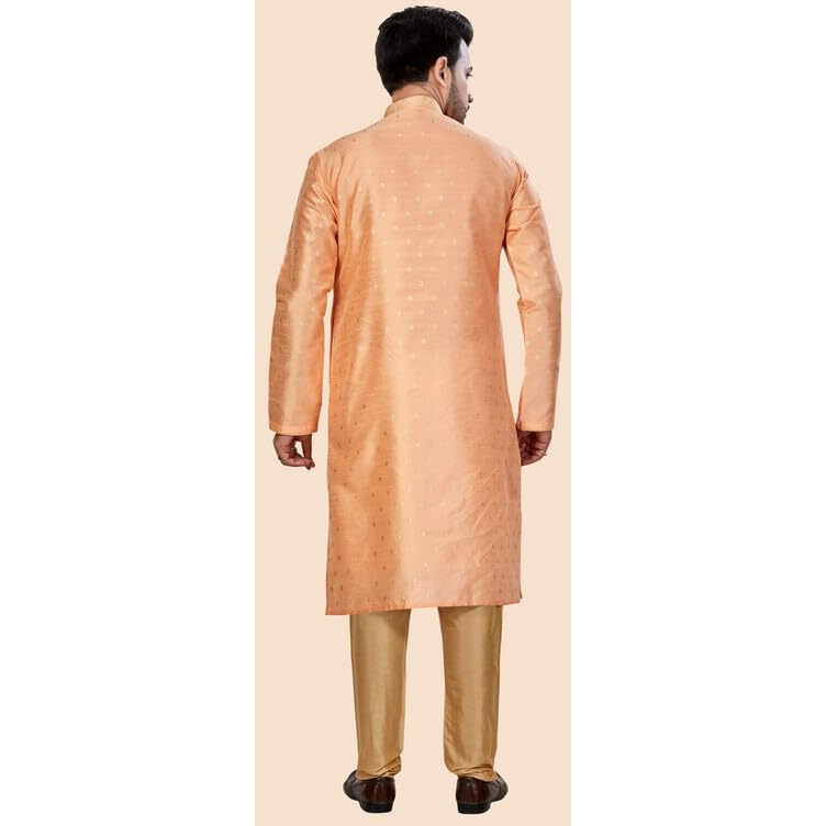 Be Active Men's Silk Ethnic Designer Knee Length Kurta And Pyjama Set
