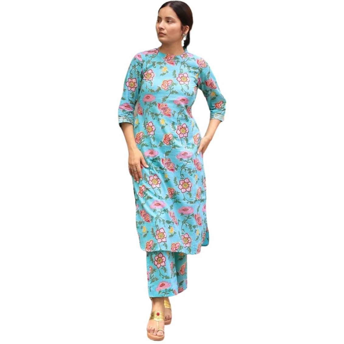Leriya Fashion Women's Rayon Regular Kurta Set (Lf-K2724&P146_Blue