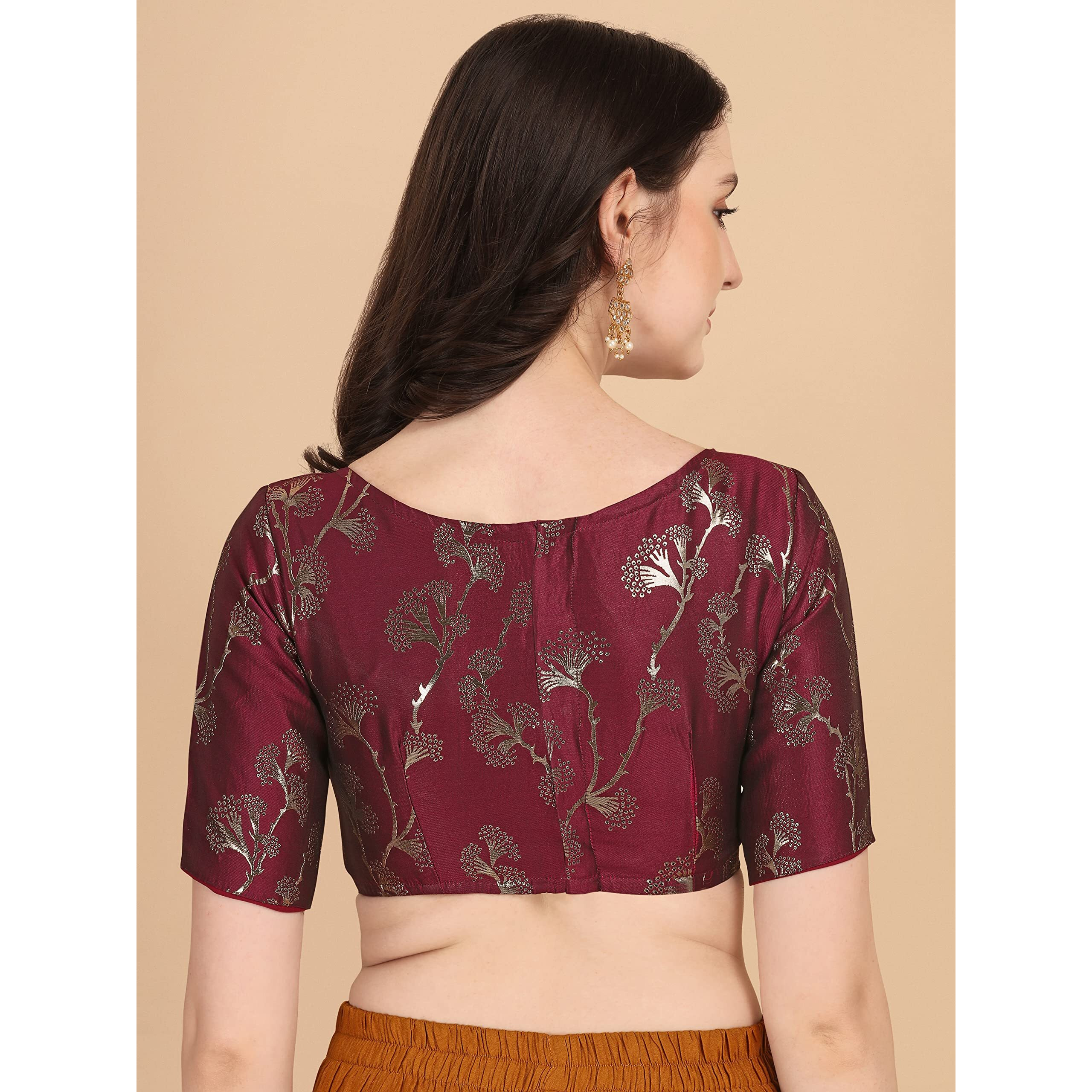 Oomph Womens Jacquard Boat Neck Blouse