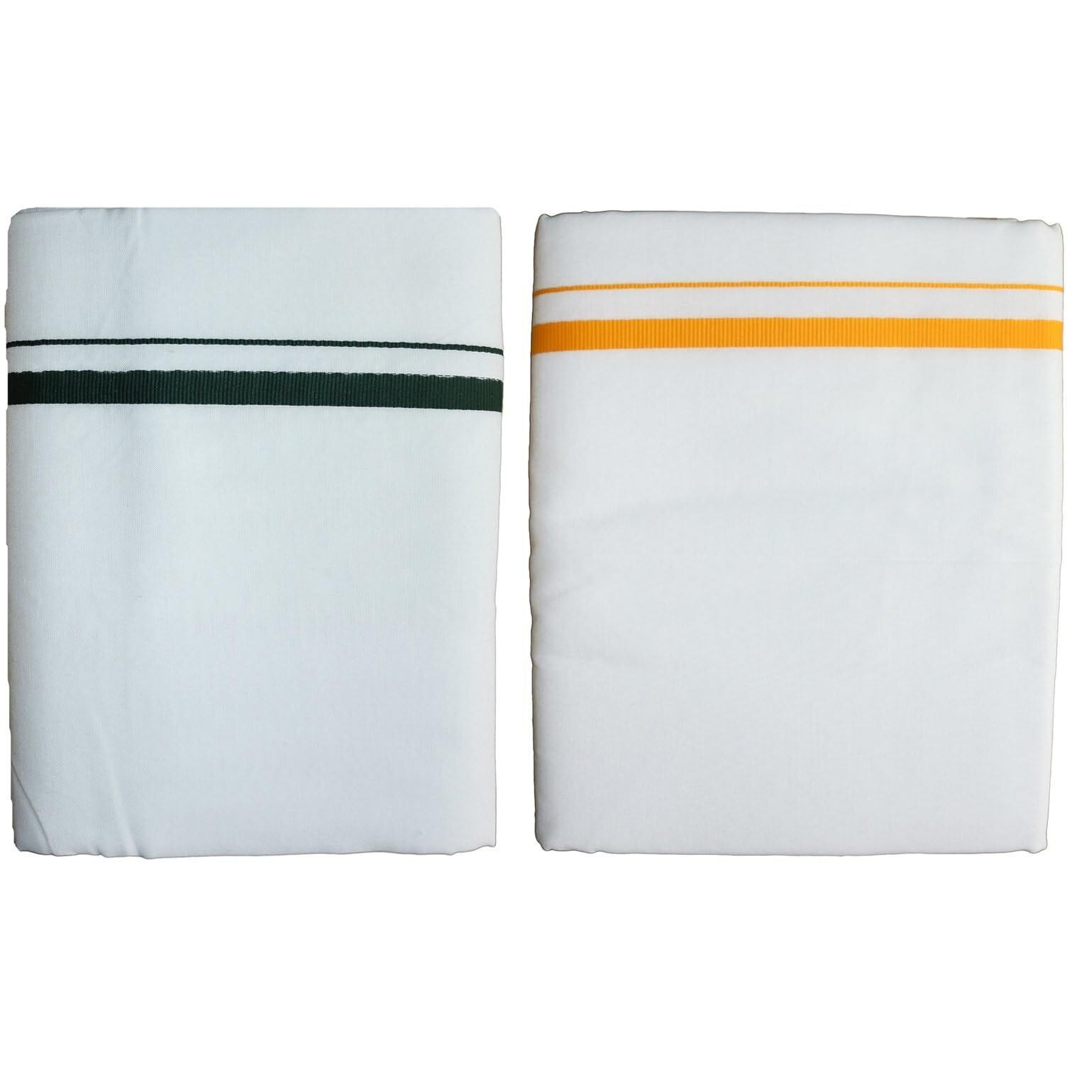 Prakasam Cotton Mens (Galaxy Hb) Double (1.30 X 4.00 Meter) Dhoti Pack Of 2 Dhoties With Different Borders-Combo-10