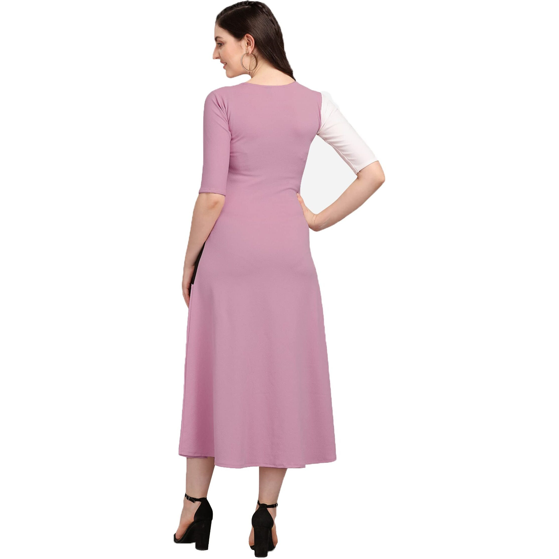 Purvaja Women's Corduroy Fit And Flare Maxi Dress (Lucy-536-Lv-Bl-Xl_Light Violet