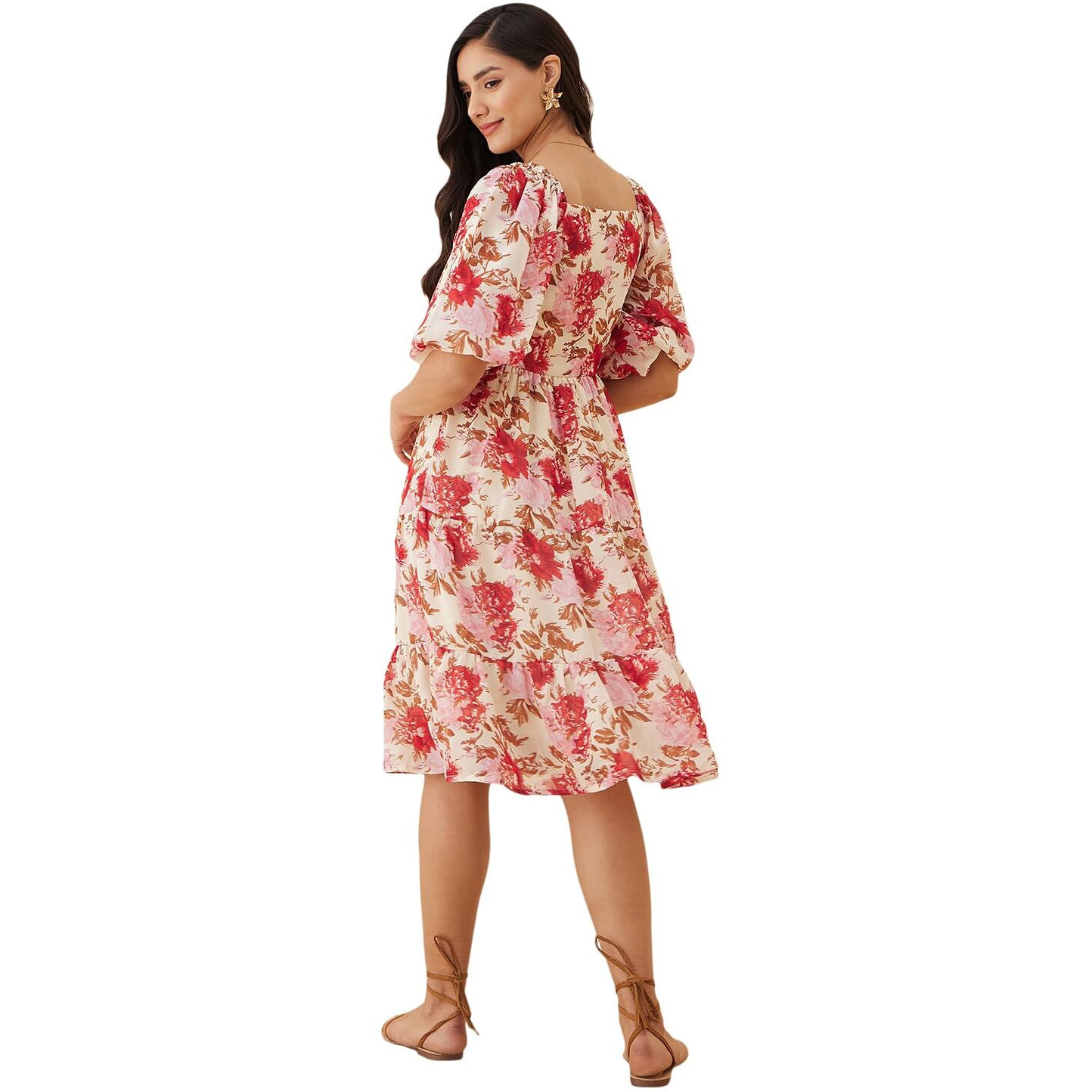 Rare Women's Regular Fit Dress (Ep7532D_Pink L)