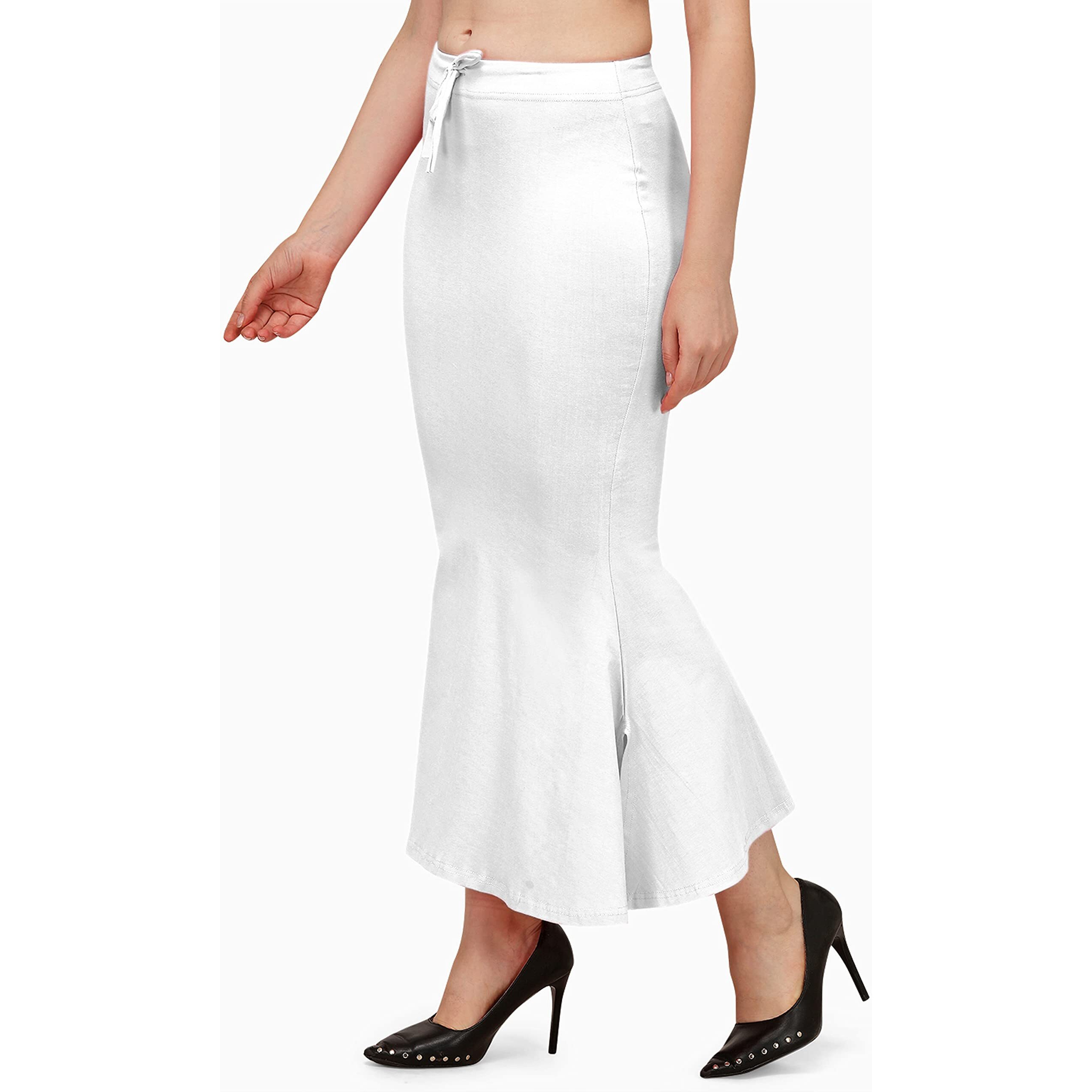 Shiv Textiles Lycra Cotton Blend Fishcut Flare Shapewear For Women White S