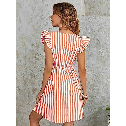 Dhruvi Trendz Womens Rayon Women Western Dresses Regular Fit Dress (Dt-Wd1116_Peach_S)