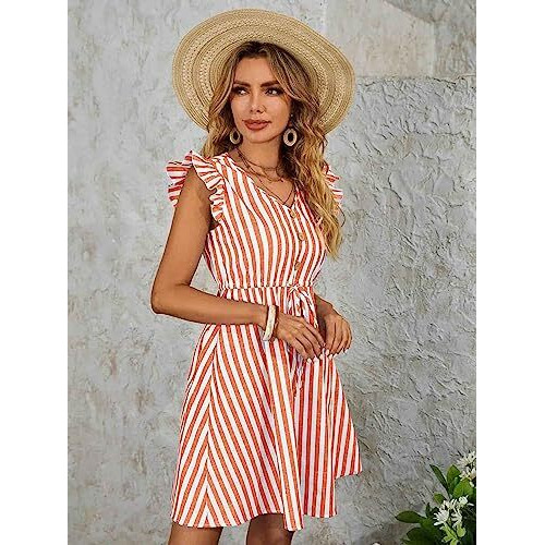 Dhruvi Trendz Womens Rayon Women Western Dresses Regular Fit Dress (Dt-Wd1116_Peach_S)