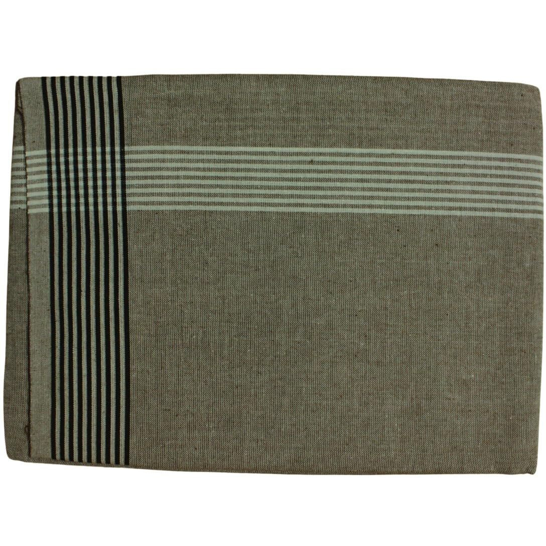 Prakasam Cotton Mens Cotton Single Multi Colour (1.28X2.00 Mtrs) Dhoti - Stripes Border (Light Brown)