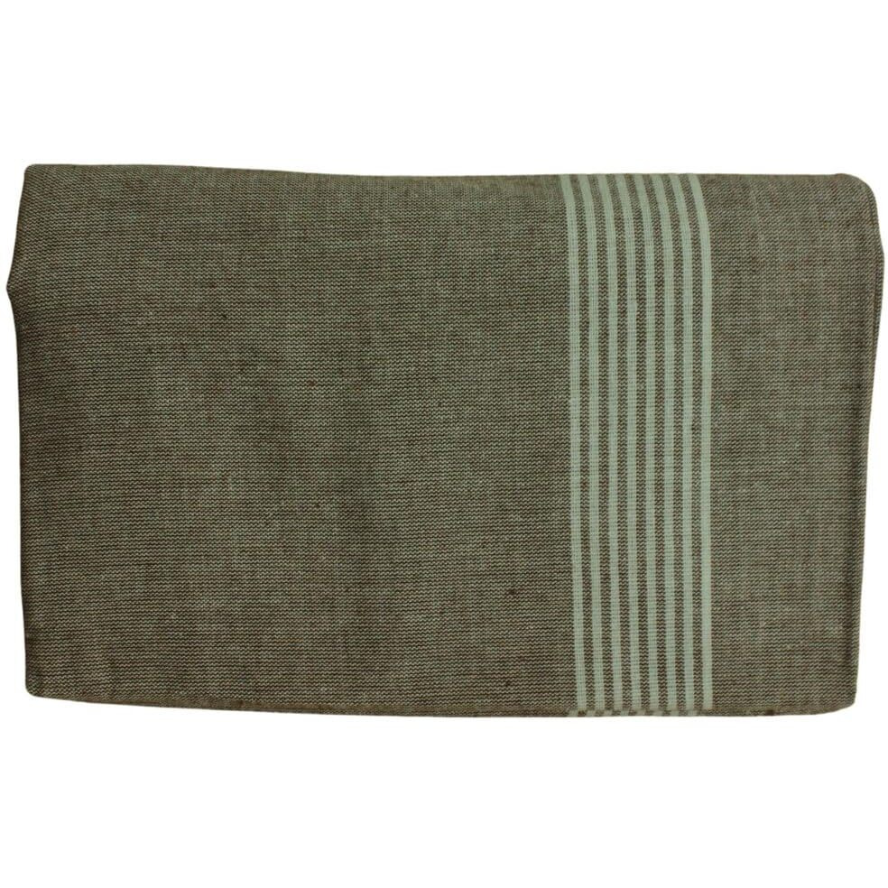 Prakasam Cotton Mens Cotton Single Multi Colour (1.28X2.00 Mtrs) Dhoti - Stripes Border (Light Brown)