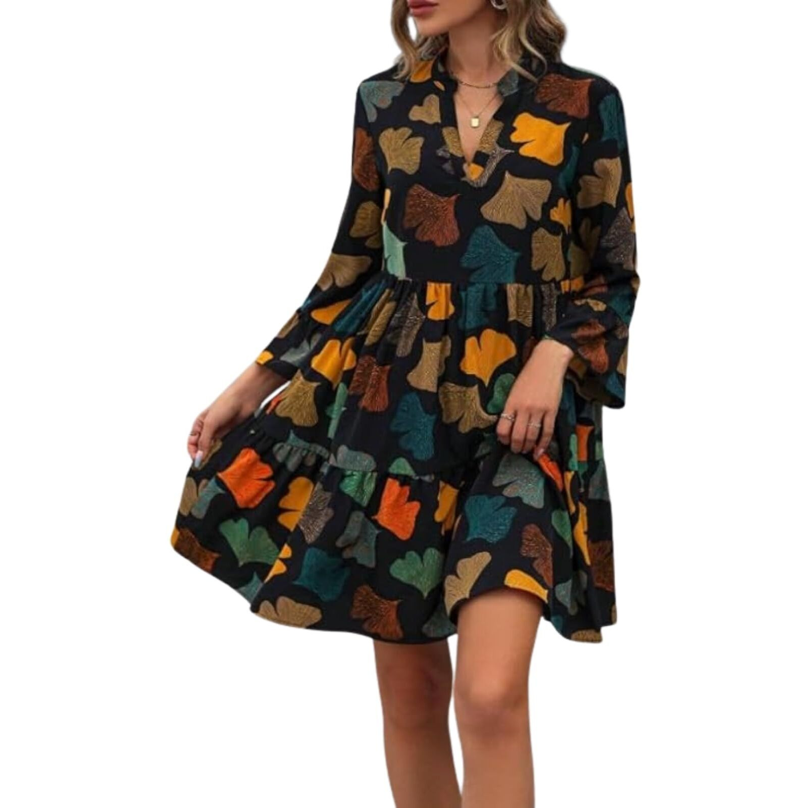Leriya Fashion Viscose Rayon Western Above The Knee Women Party Dress (Lf-Wd1272_Black