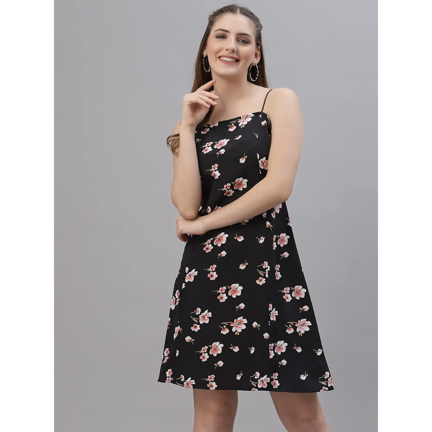 Oomph Women's Western & Fusion Wear Dresses For Women, Black - Md490