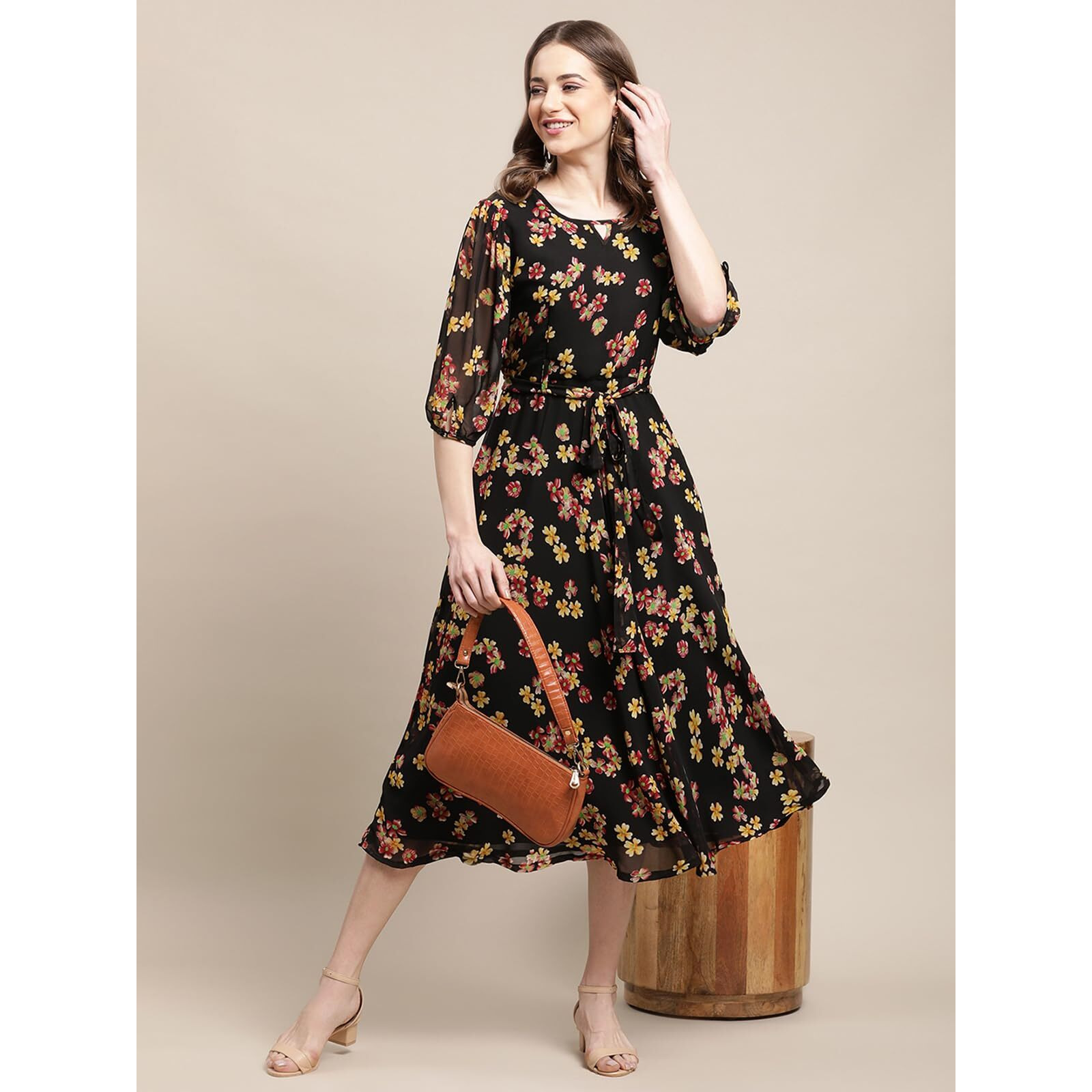 Tee Projekt Women Stylish Maxi Dress|Elegant Graceful Georgette Dress