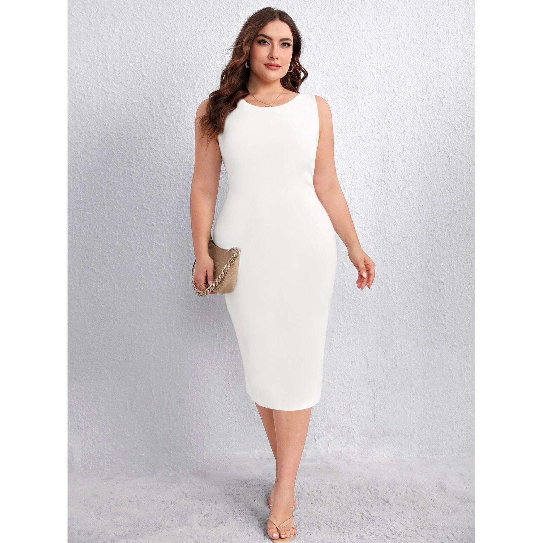Toochki Dress For Women | One Piece Dresses For Women | Women Dress | Dresses For Women | Bodycon Fit Dress For Women | Midi Length Dress | Lycra Dress | White Dress For Women