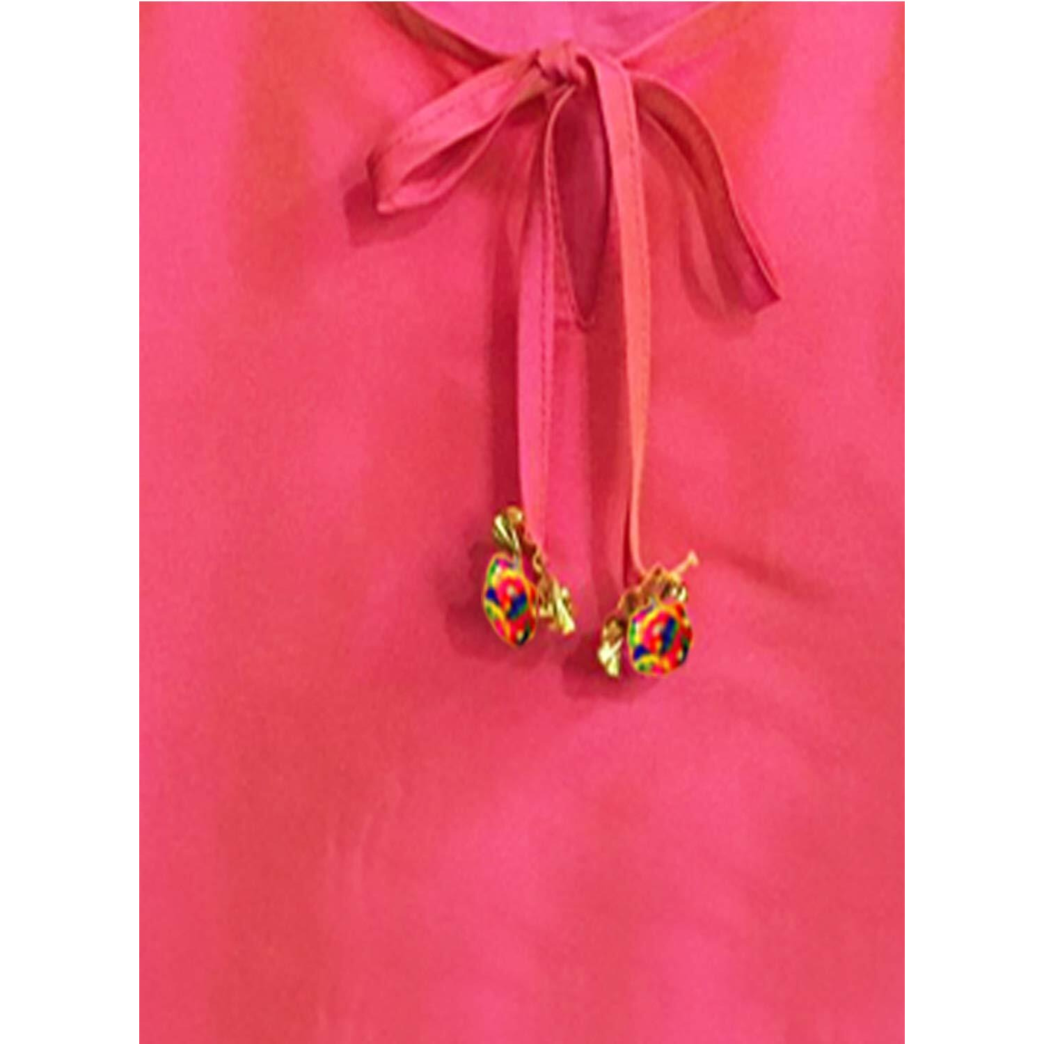 A.T.U.N. (All Things Uber Nice) Girl's Synthetic Straight Salwar Suit (Gkls Shz Hpl_Hot Pink/Lime Green_2-3 Years)