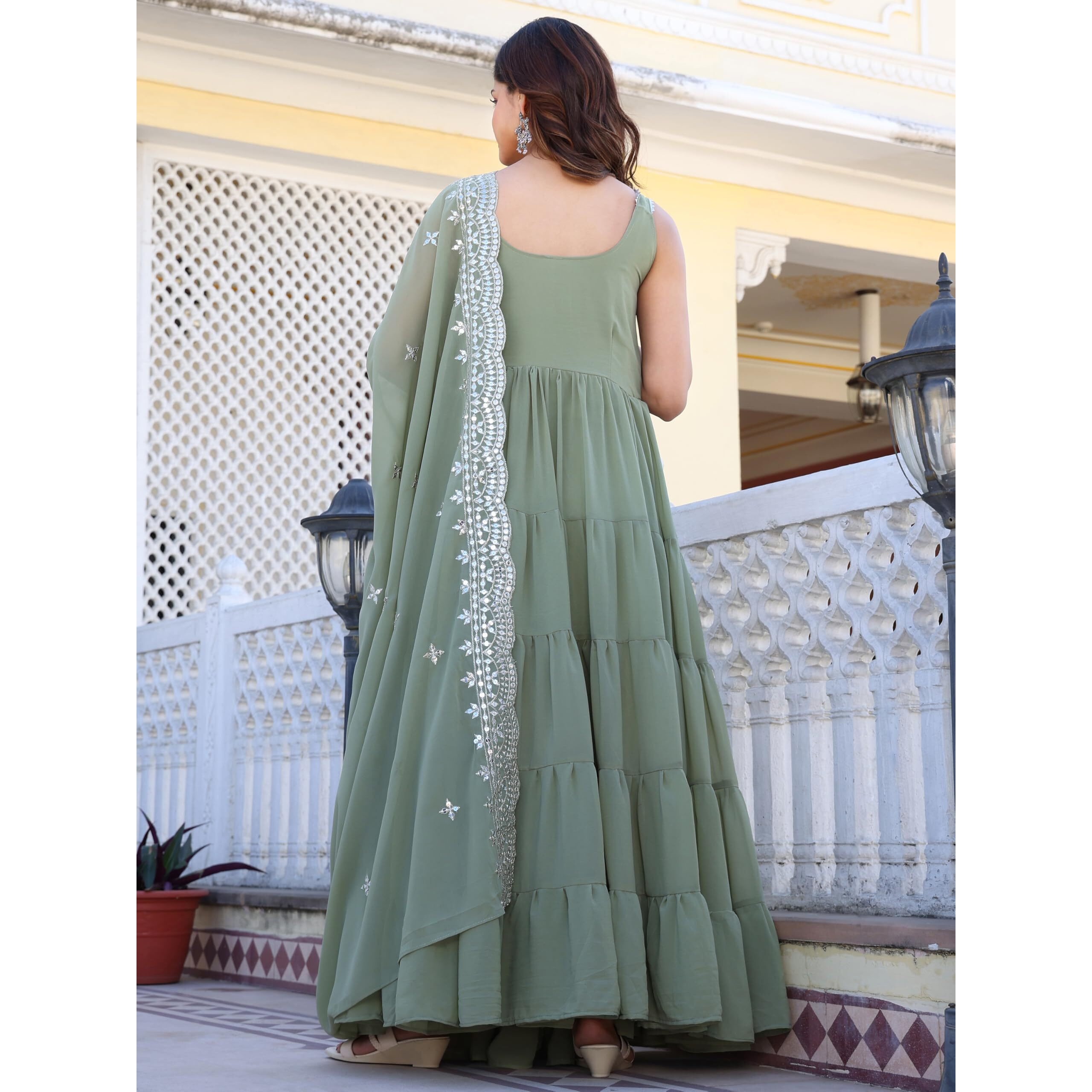 Fashion Basket Pink Georgette Anarkali Kurta For Women