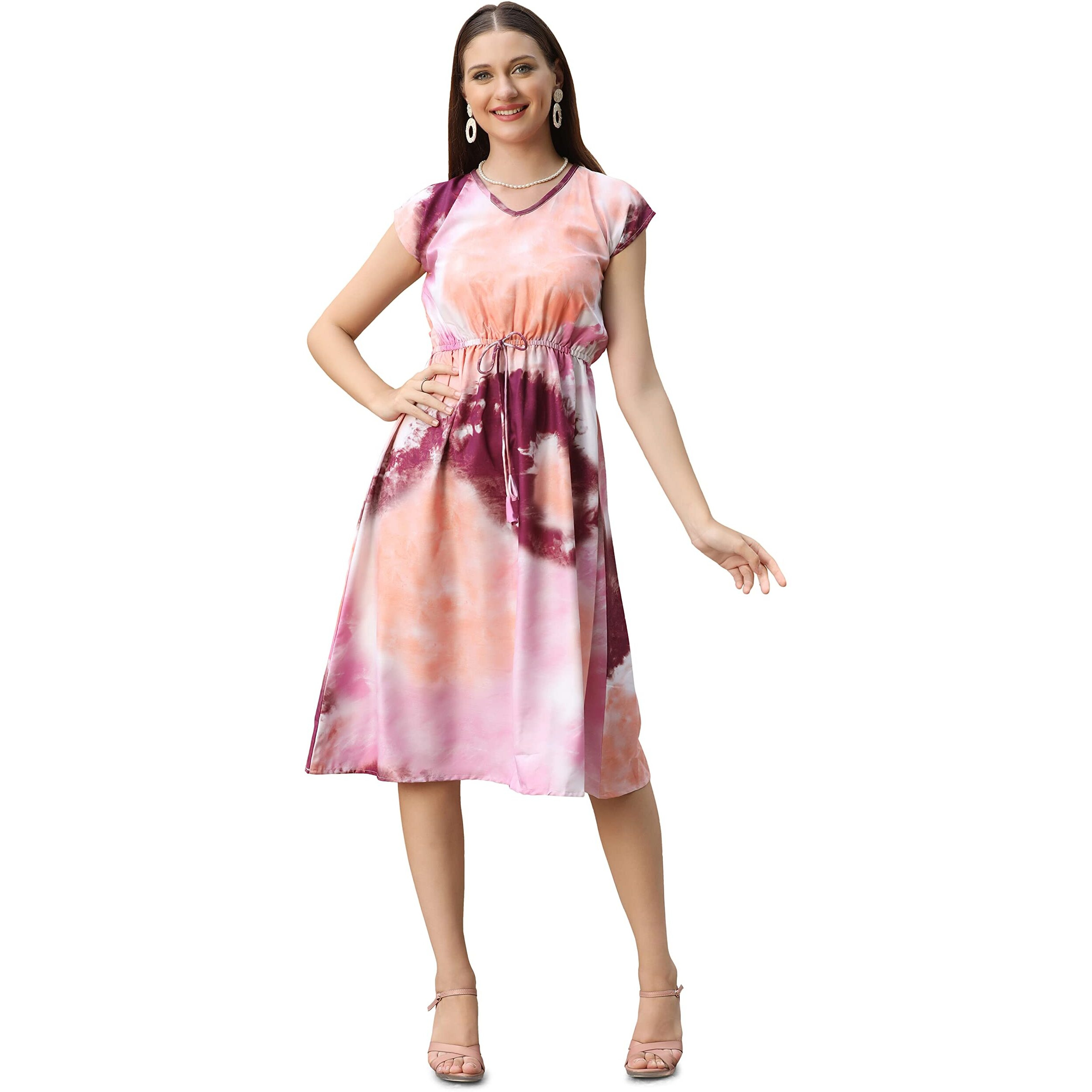 Leriya Fashion One Piece Dress For Women| Midi Dress For Women| Birthday Dress For Women (Medium, Purple)