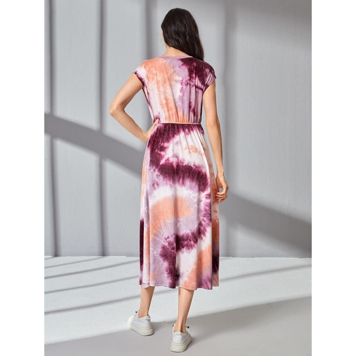 Leriya Fashion One Piece Dress For Women| Midi Dress For Women| Birthday Dress For Women (Medium, Purple)