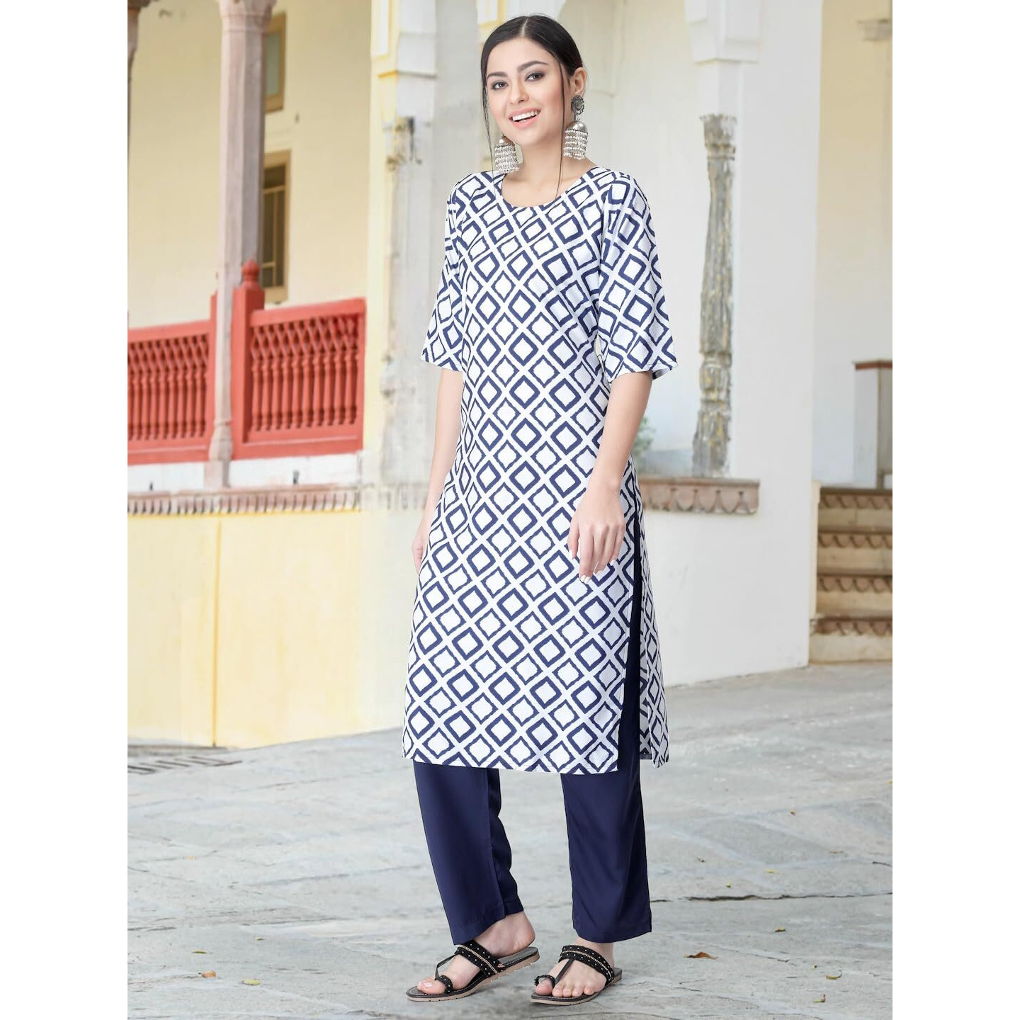 Tee Projekt Digital Printed Crepe Kurta Set For Women Ll Printed Kurti & Pant Set Ll Combo Kurta Set Ll (Pack Of 2)