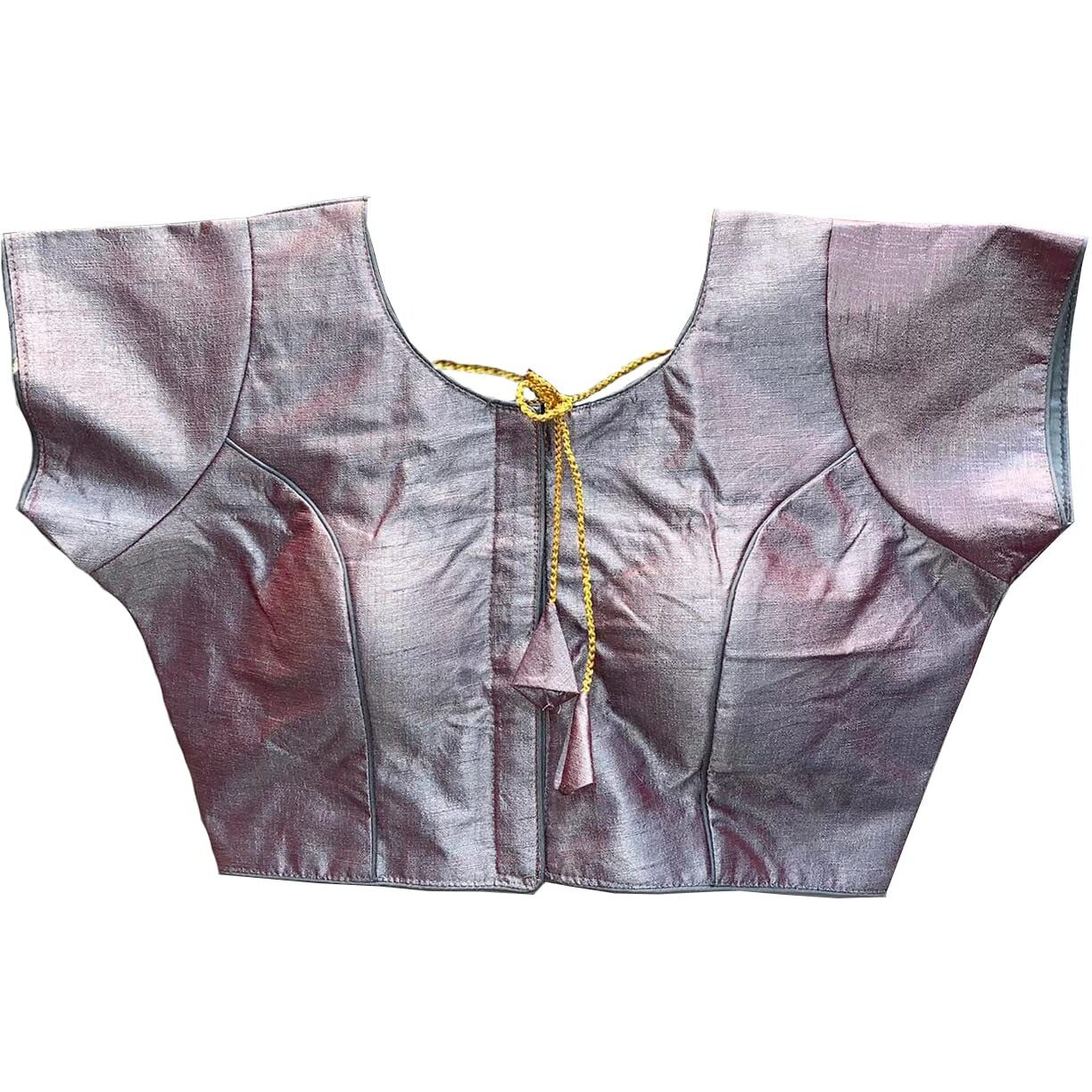 Vihu Fashion Women's Phantom Silk Short Sleeves Readymade Saree Blouse