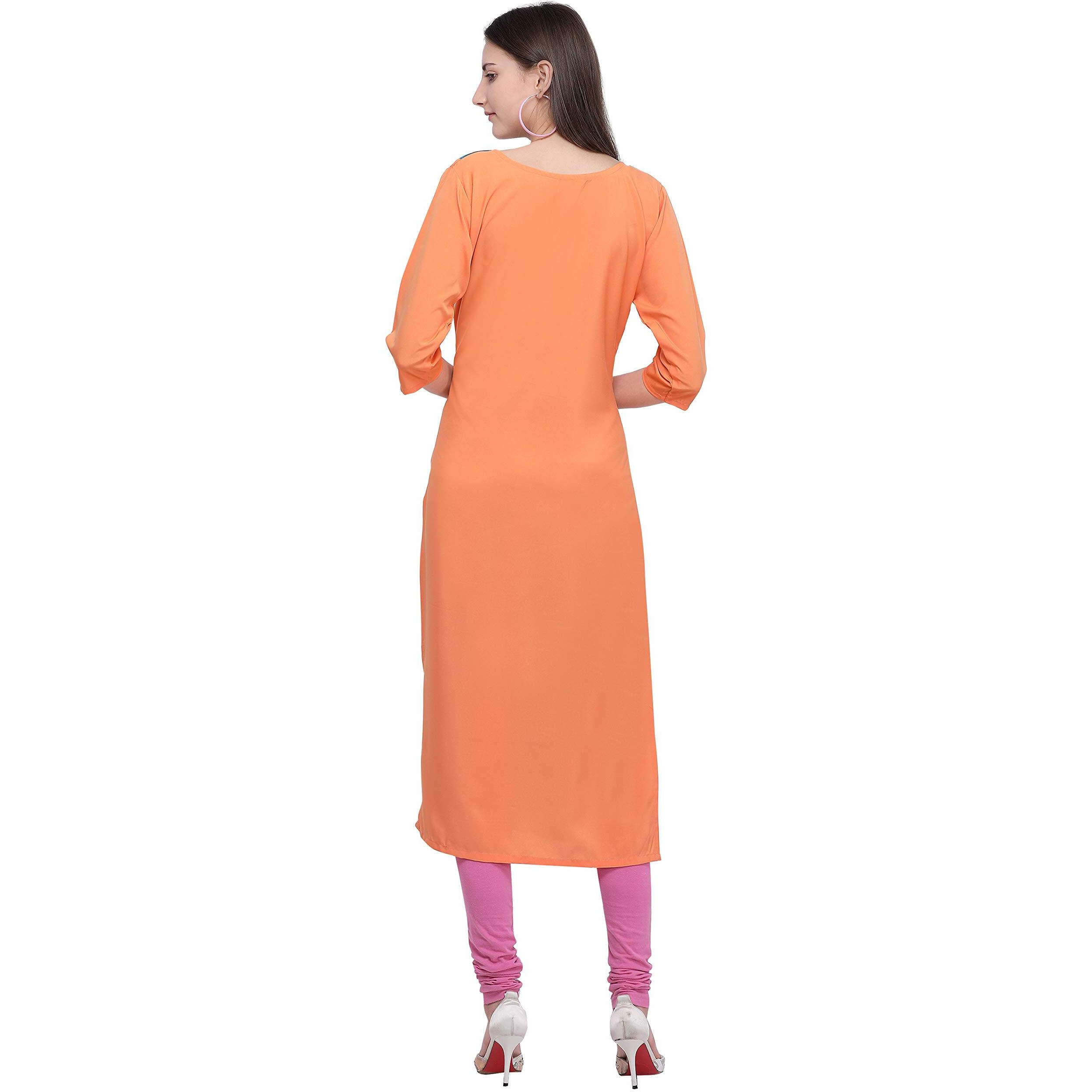 Pinkmint Women's Crepe Regular Kurta (530102_Blue_Xxx-Large)