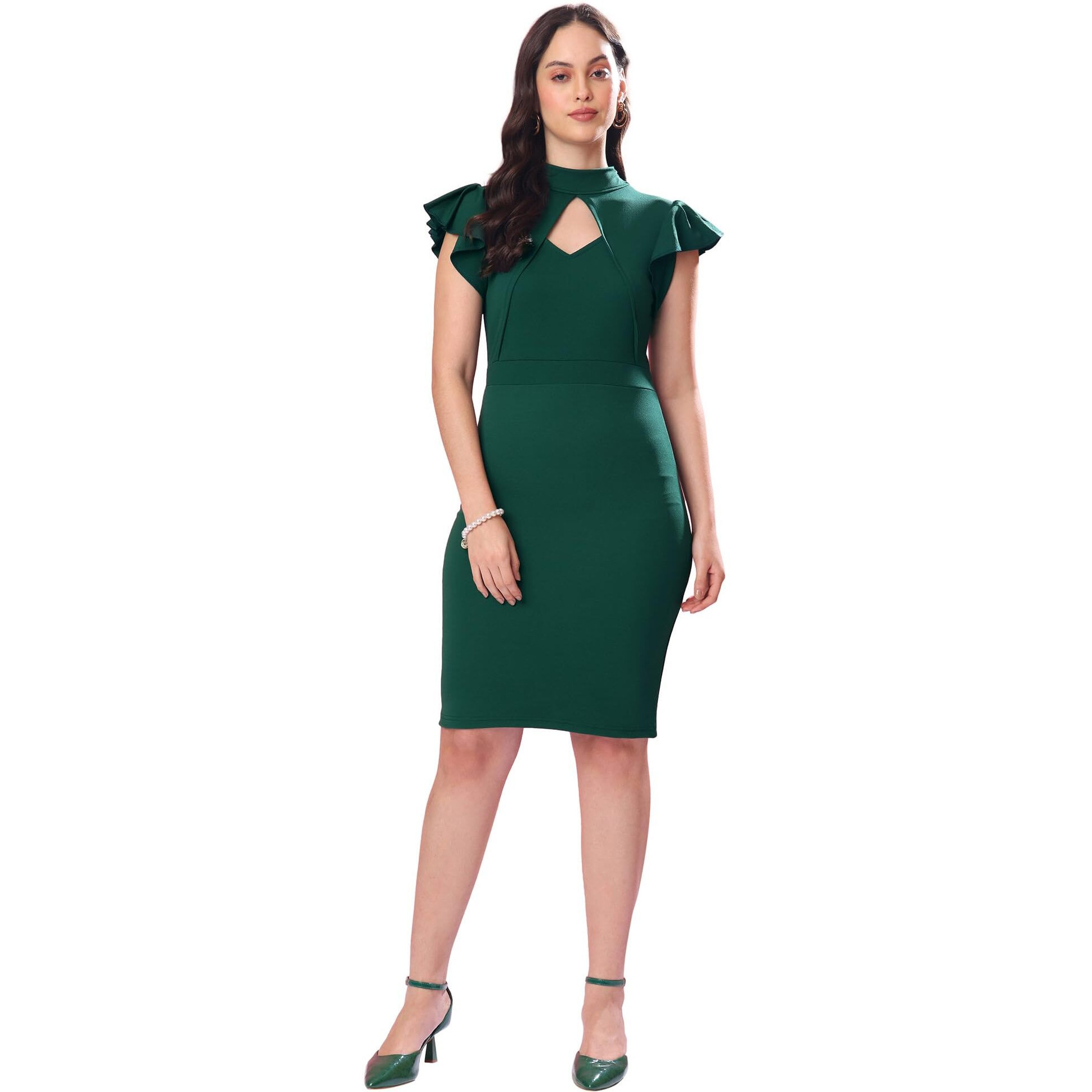 Purvaja Womens Bodycon Mini Dress (Bely-142_Green_Xx-Large)