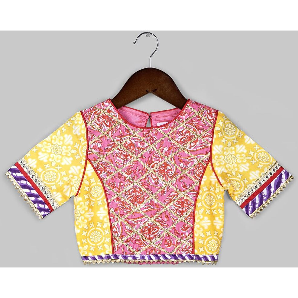 Naughty Ninos Girls Printed Ready To Wear Lehenga & Blouse With Dupatta (Nn00017Eth_7-8 Years)