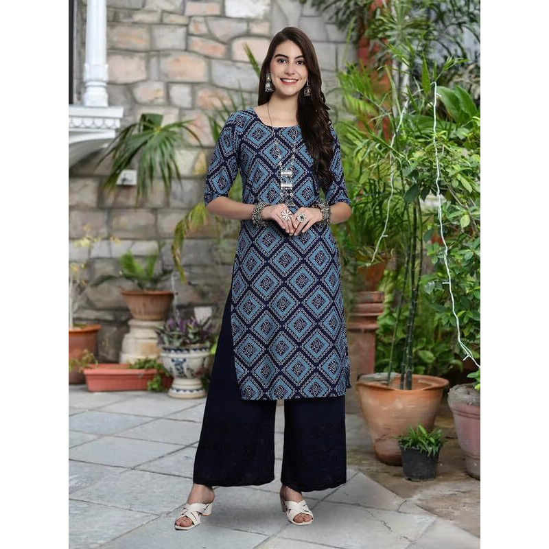 Pinkmint Festival Wear Printed Crepe Kurti's For Women's Ll Ethnic Kurti Ll Comfortable Kurti (Pack Of 6)
