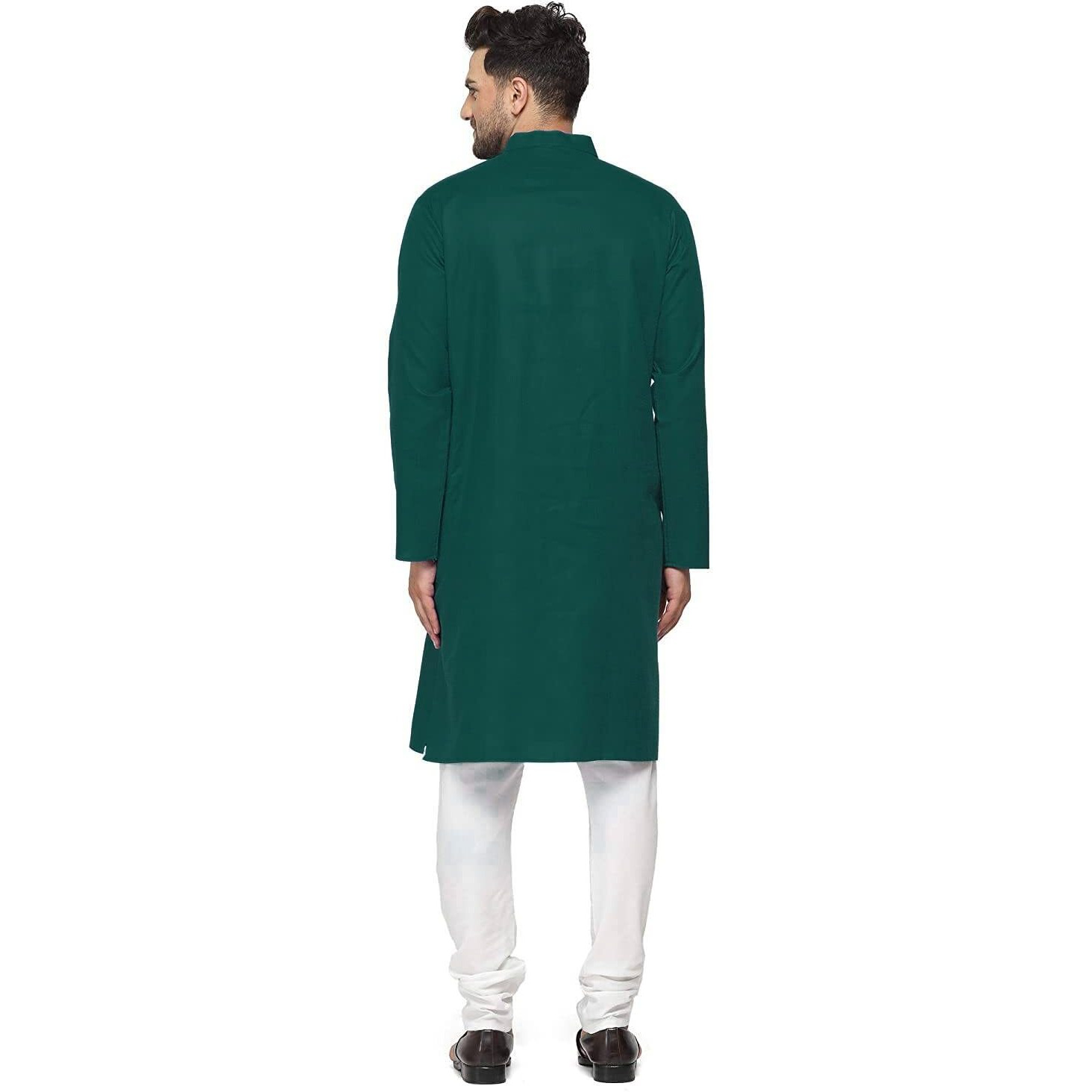 Gauri Laxmi Enterprise Men's Cotton Blend White Kurta Pyjama Set (Medium)