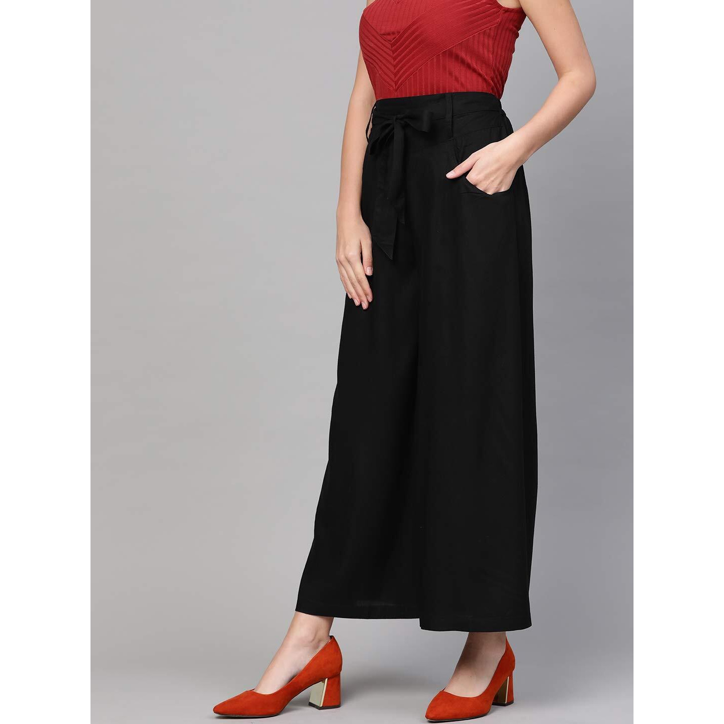 Idalia Black Waistband Palazzo