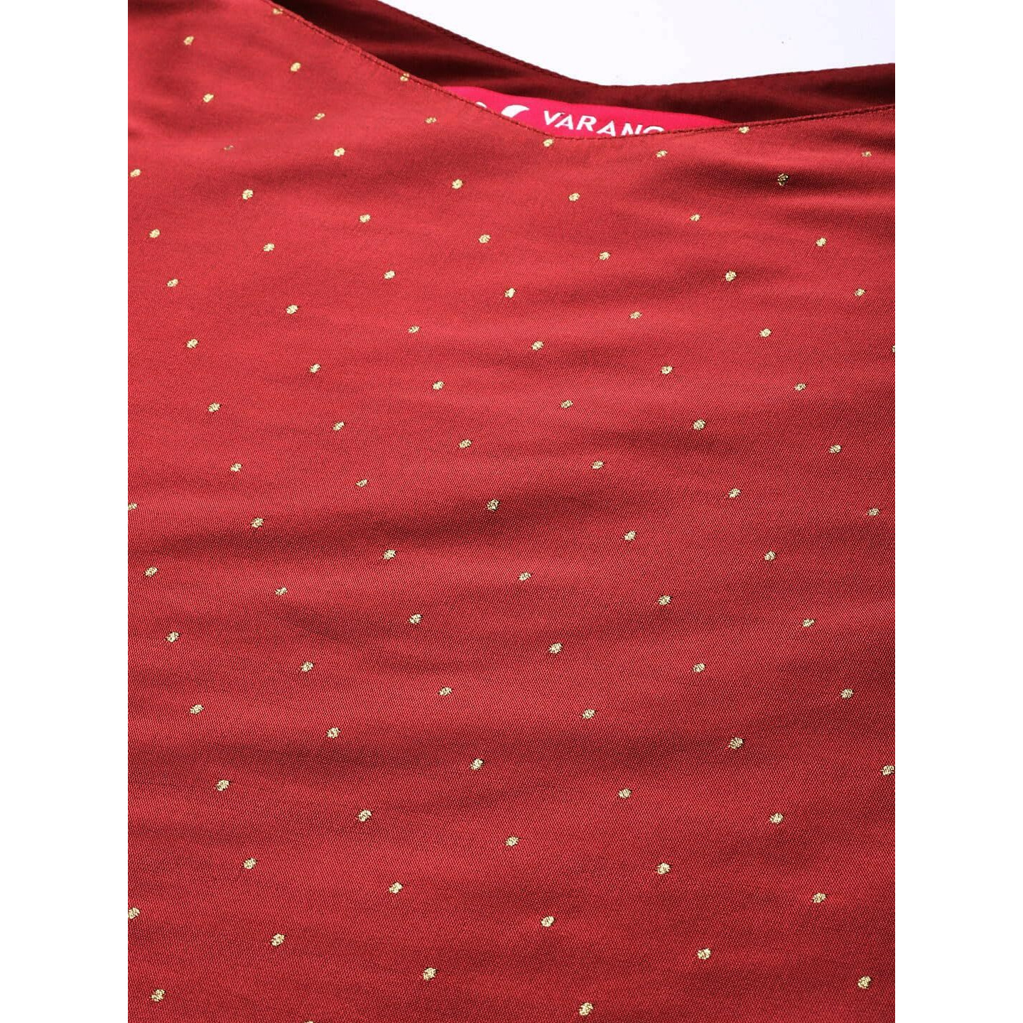 Varanga Women Burgundy Strap Kurta With Tonal Bottom And Tonal Dupatta