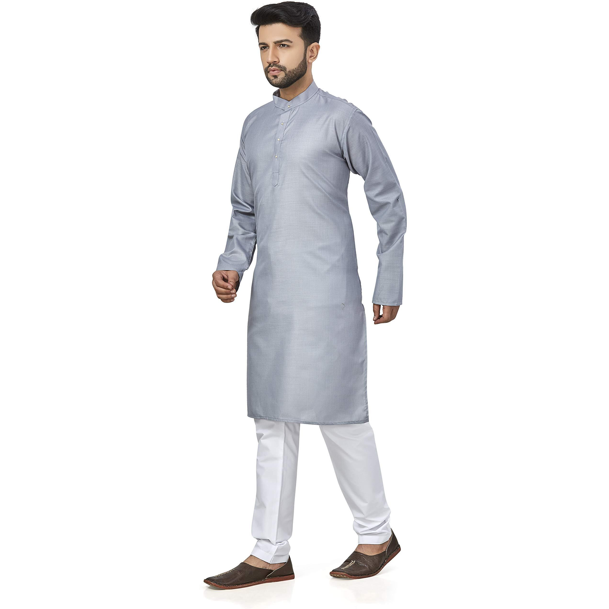 Be Active Men's Cotton Solid Regular Fit Kurta (Rfsk0001 13-1- Metallic_Xxl)