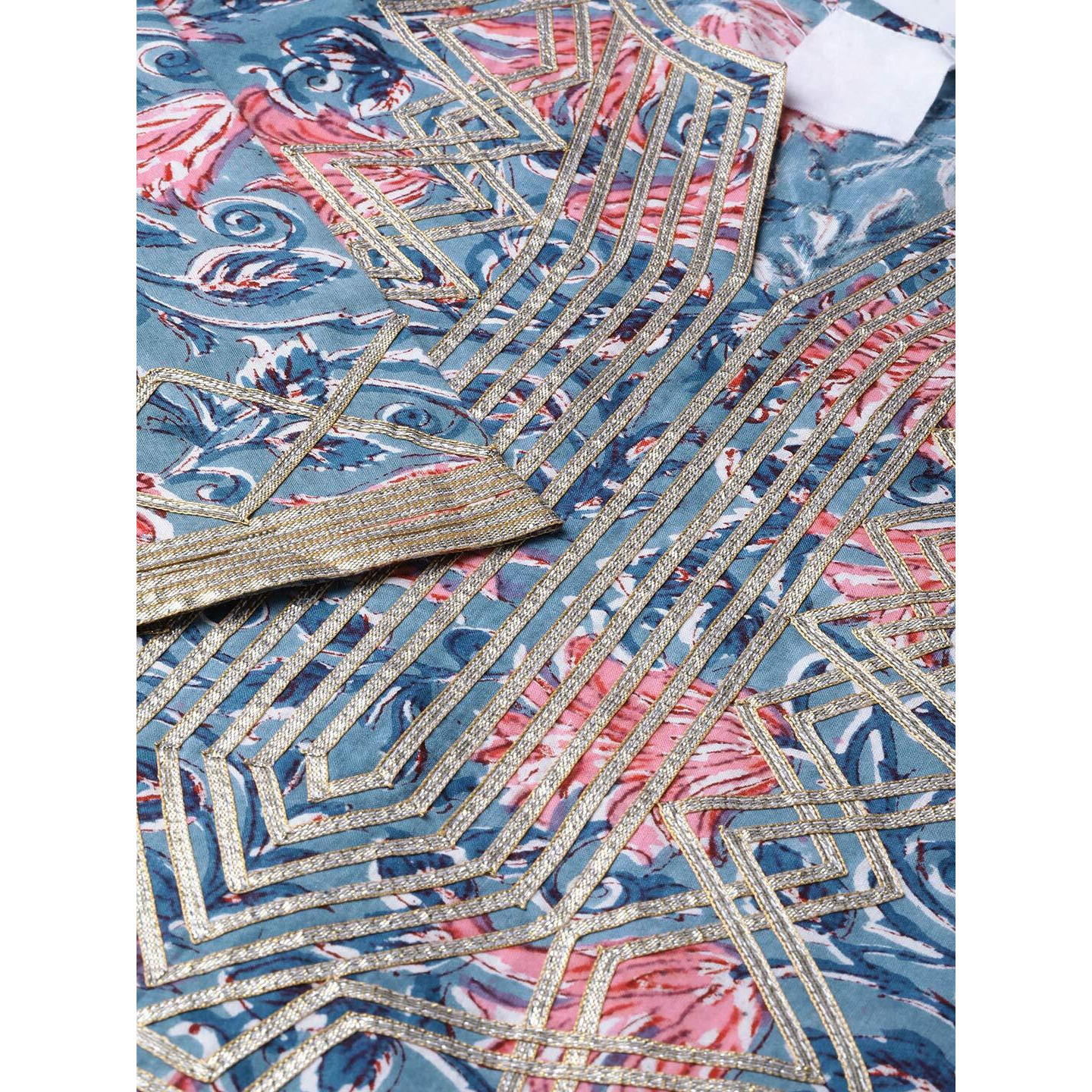 Idalia Blue Jaal Print Kurta