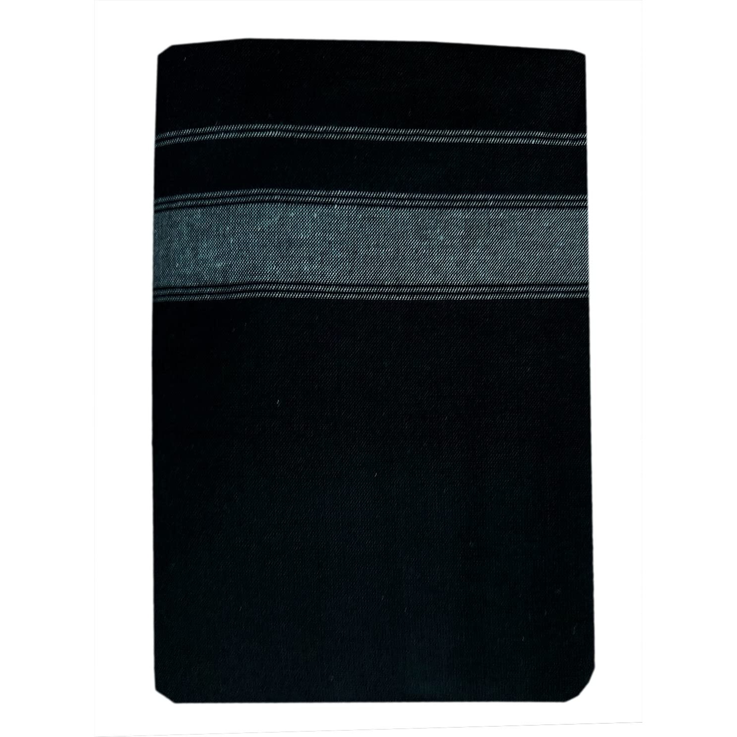 Prakasam Cotton Fine Quality Mens Kerala Style Thalapathi Border Single (1.28X2.00 Mtrs) -Dhoti-Kerala Single Mundu (Pack Of 2 Dhoties)- BlackBeige