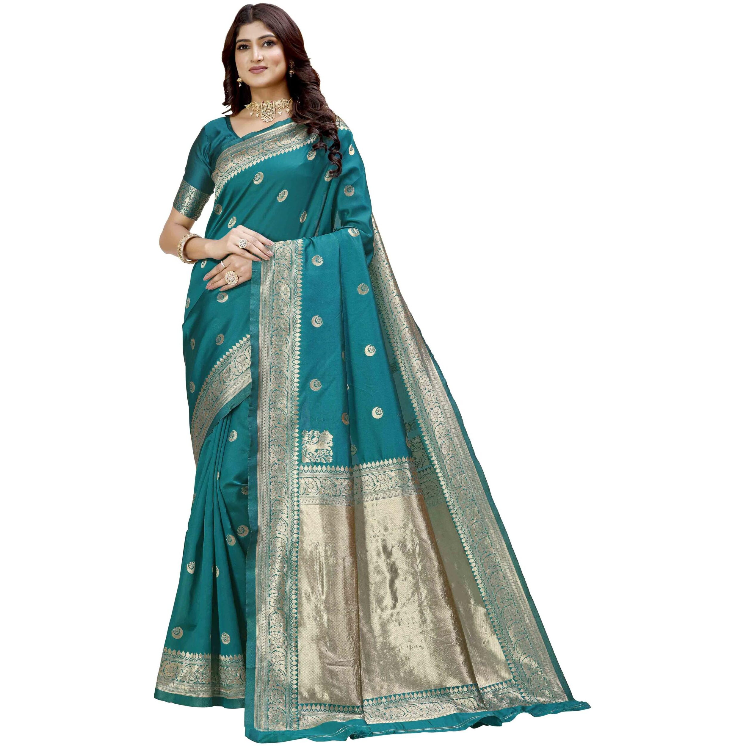 Shasmi Women's Banarasi Saree Pure Kanjivaram Silk Saree Soft New Ladies 2025 Design Wear Pattu Sarees Latest Party Sari Collections With Blouse Piece For Wedding Sadi (Pari-219 Rama)