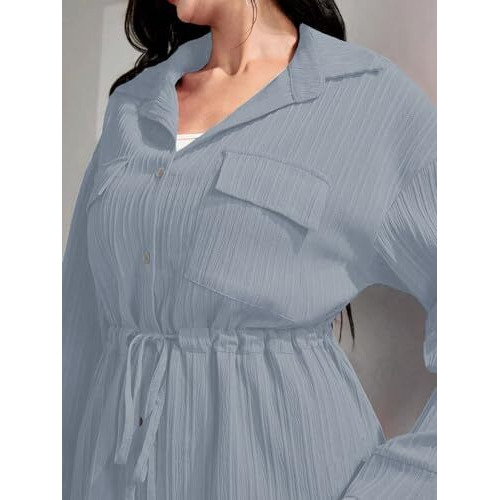 Tadkee Polyester Women's Solid Color Casual Long Sleeve Top And Pant Co-Ord Set With Pockets | Co Ord Set For Women | Kurta Set For Women (Fn-Sugar-Full-Pocket-127-Aqua-M)