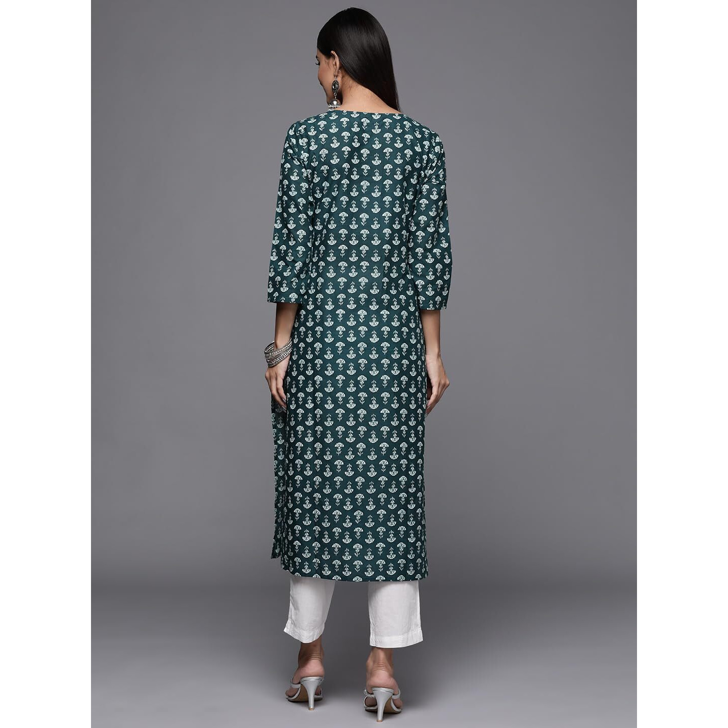 Varanga Women's Cotton Kurta (Vkur437-M_Green