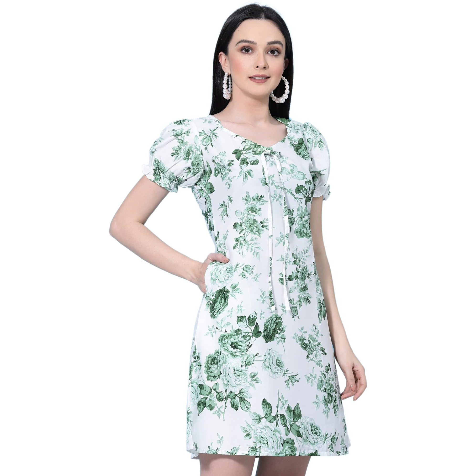 Oomph Mini One Piece Dress For Women Green - Md659 Xl