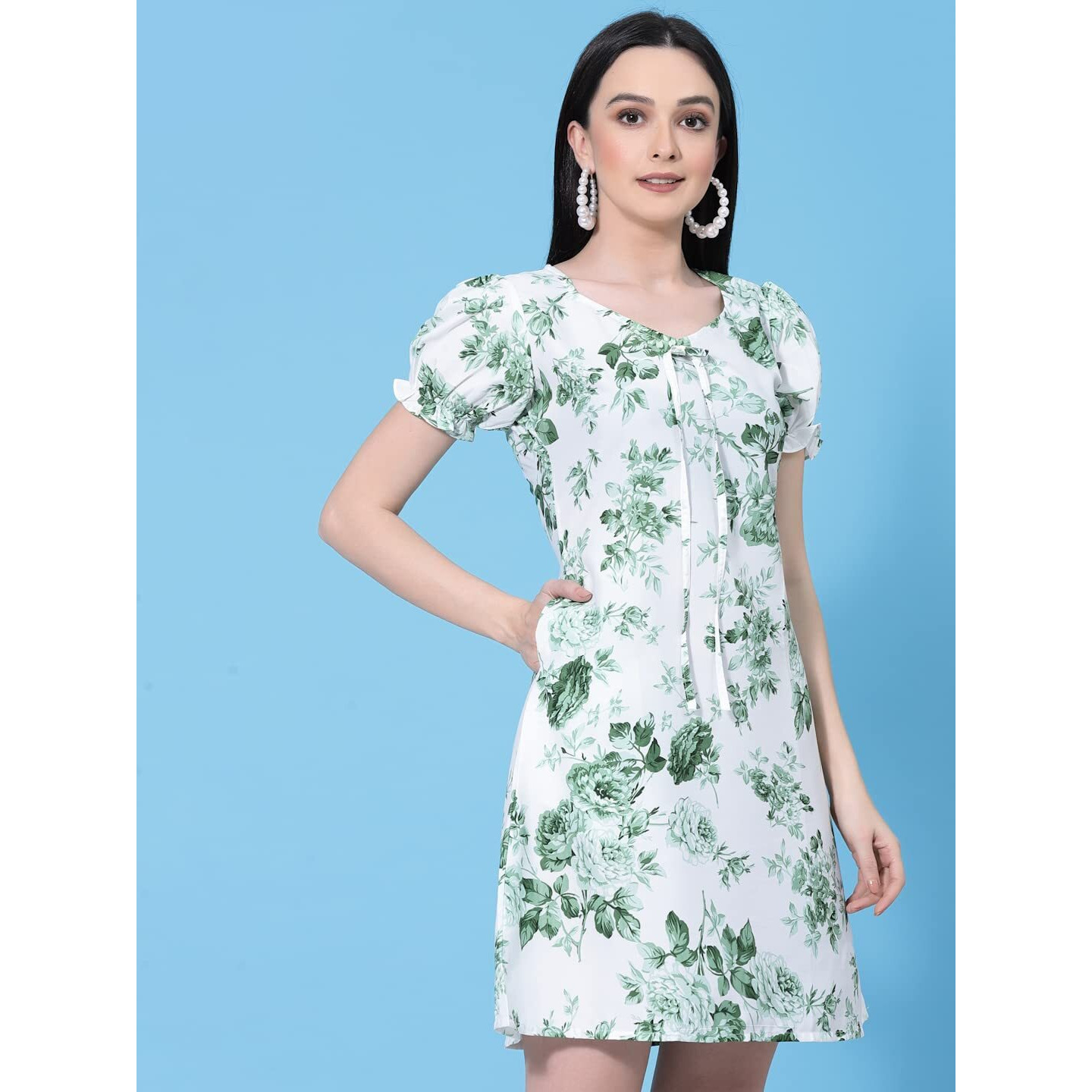 Oomph Mini One Piece Dress For Women Green - Md659 Xl