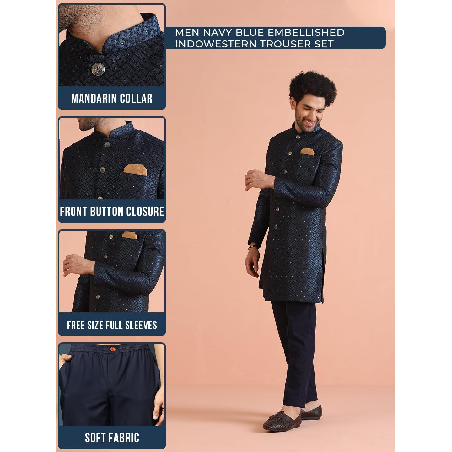 Kisah Mens Pure Cotton Kurta - Traditional Ethnic Wear Kurta For Men For Weddings & Festivals, Royal Blue, 44