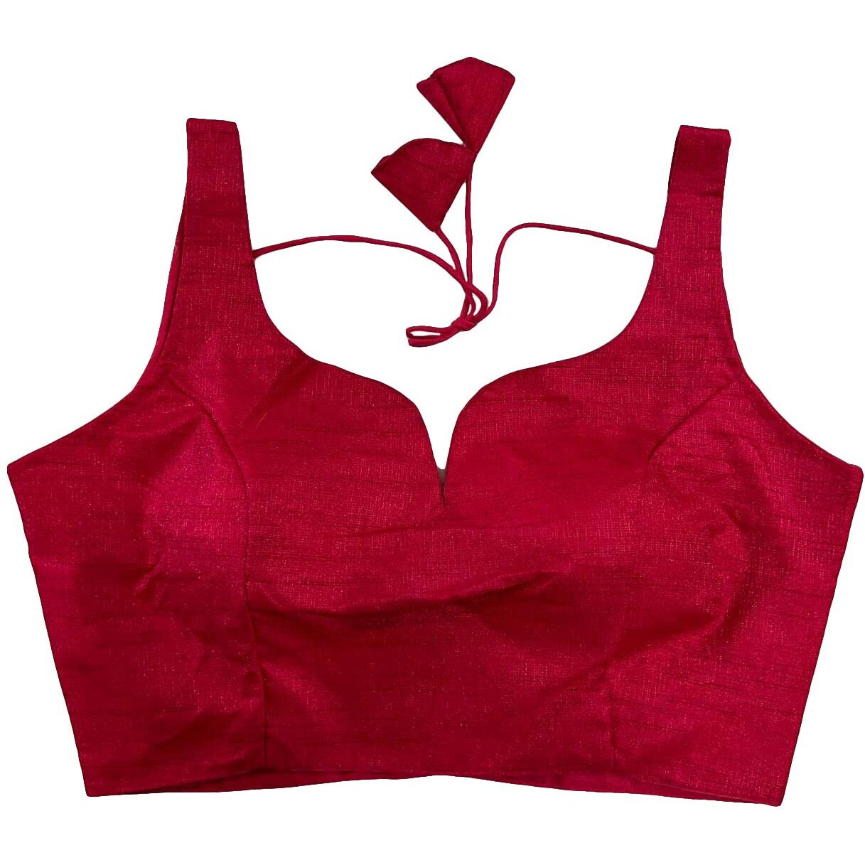 Pujia Mills Women's Heavy Phantom Silk Bollywood Style Sleeveless Trendy Blouse(Veda) (Rani, 38)