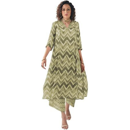 Toochki Salwar Suit Set For Women | Kurta Set For Women | Zig Zag Printed Salwar Suits | Ethnic Wear Salwar Suits | Two Piece Kurta Set | Salwar Kurta Set For Women | A Line Salwar Suit Set
