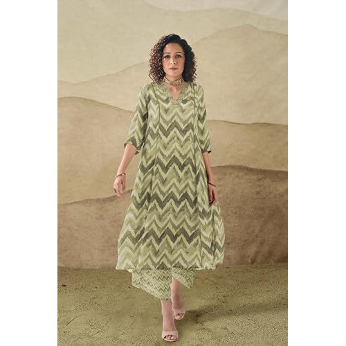 Toochki Salwar Suit Set For Women | Kurta Set For Women | Zig Zag Printed Salwar Suits | Ethnic Wear Salwar Suits | Two Piece Kurta Set | Salwar Kurta Set For Women | A Line Salwar Suit Set