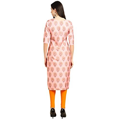 Pinkmint Women's Crepe Digital Print Straight Kurta (D-337-368_Xl)