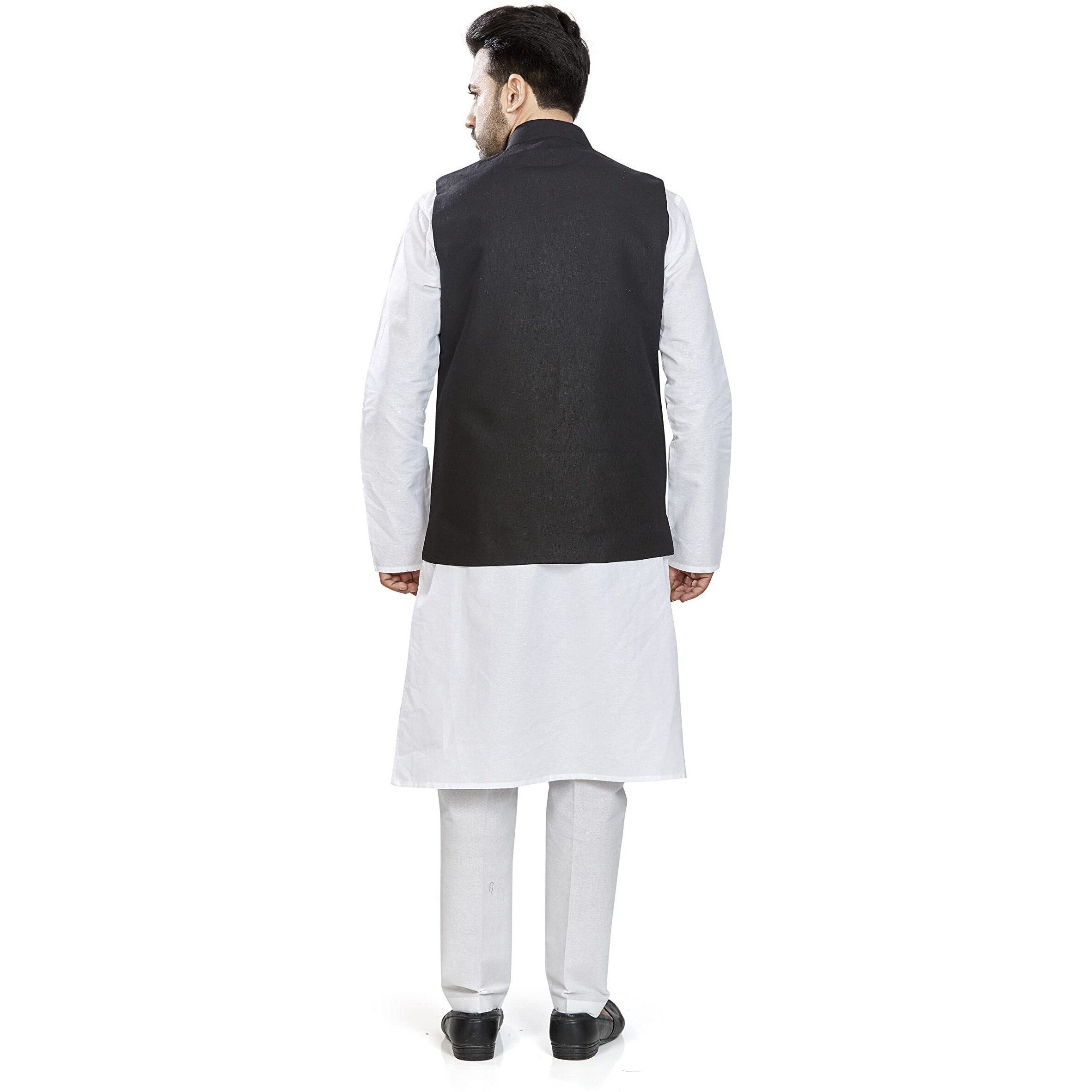 Be Active Men's Linen Blend Nehru Jacket With Mandarin Collar || Ethnic Koti For Men || Men Koti Formal|| Men Koti Wedding (Rfkt0001-15-Set-Xl)