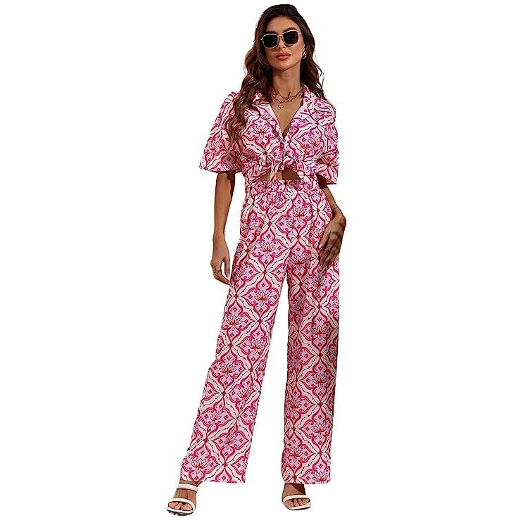 Dhruvi Trendz Womens Rayon Co-Ord Set Regular Fit Night Dress (Dt-W1700&Tr796_Pink_2Xl)