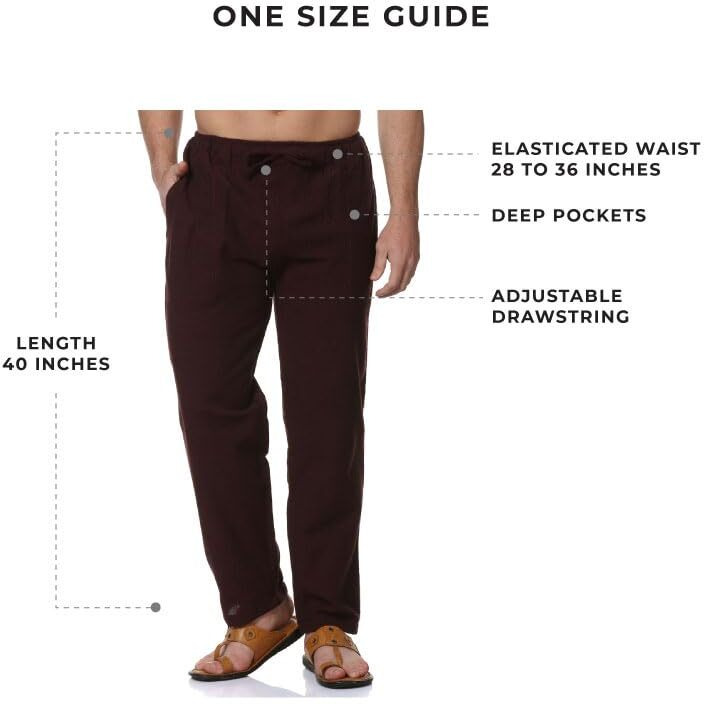 Digital Shopee Men's Eco-Friendly Cotton Pyjama Pack Of 2 | Maroon + Melange Grey | 32-40Inches