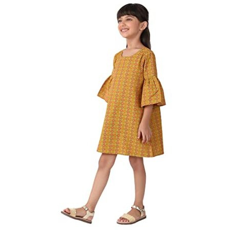 Fabindia Kids Dobby Weave Dress Cotton_6-8Y