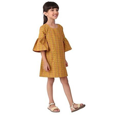 Fabindia Kids Dobby Weave Dress Cotton_6-8Y
