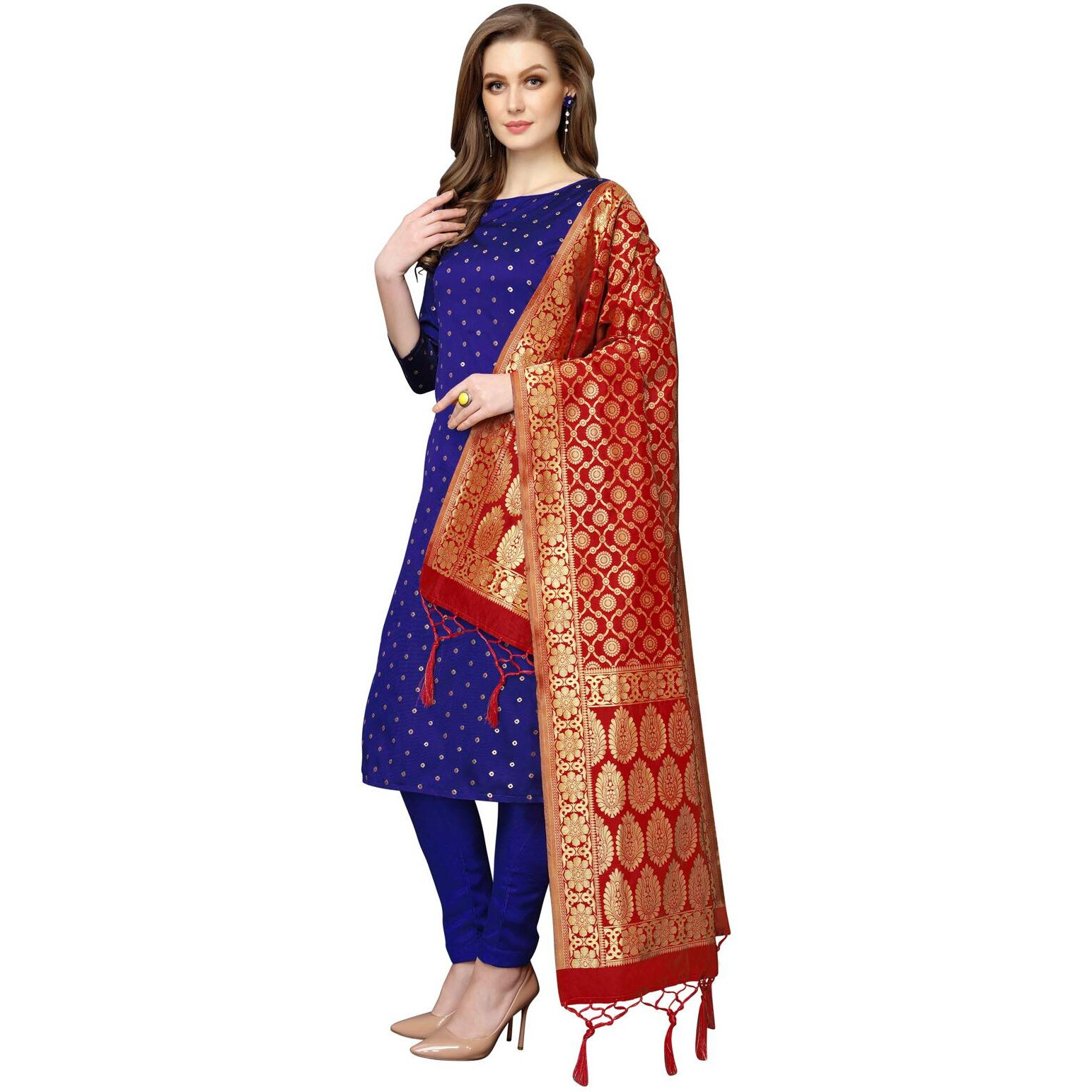 Satrani Women's Silk A Dress Material (938Dt158_Blue_One Size)