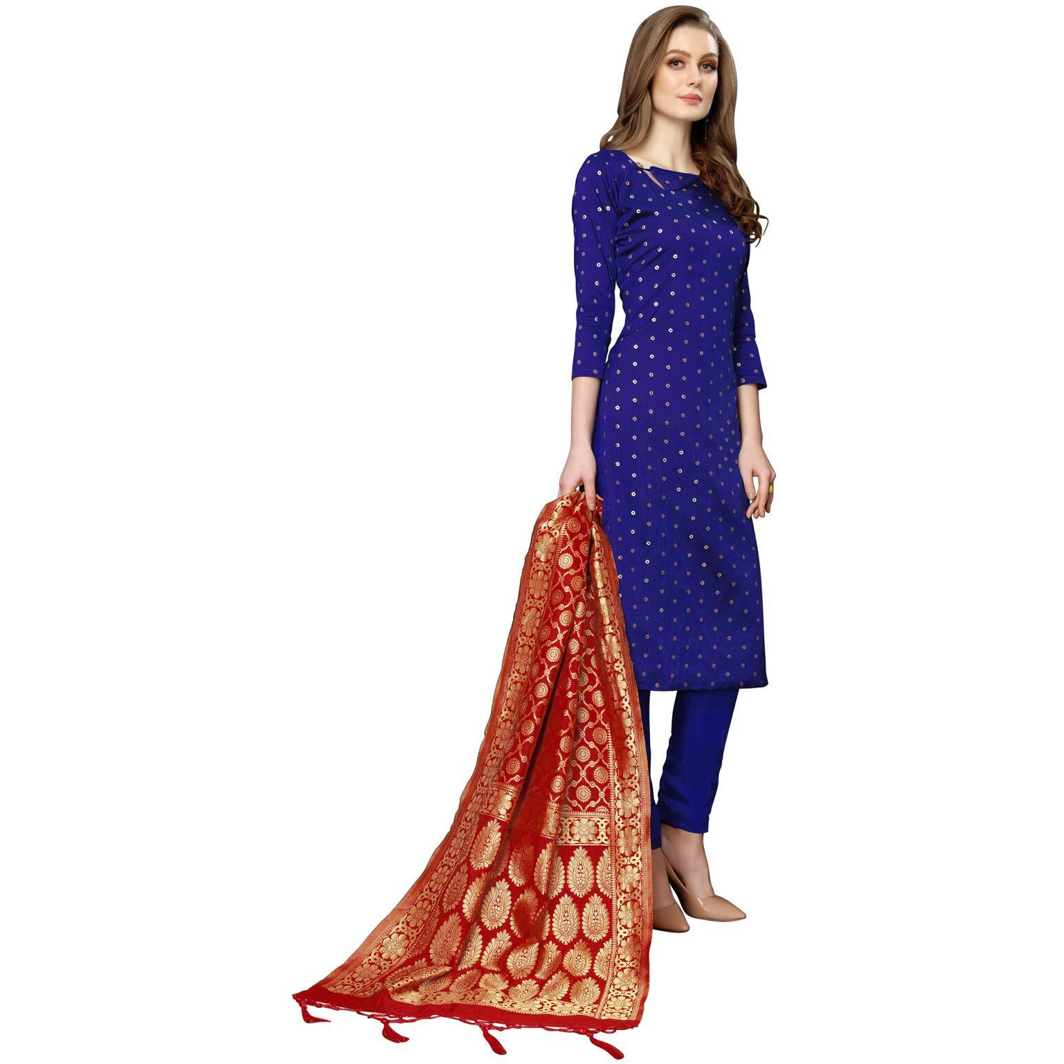 Satrani Women's Silk A Dress Material (938Dt158_Blue_One Size)